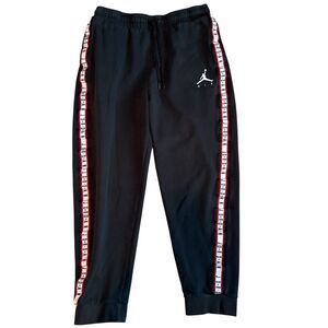 Air Jordan Jumpman Basketball SweatPants Tricot Black Men's Large Tapered Jogger